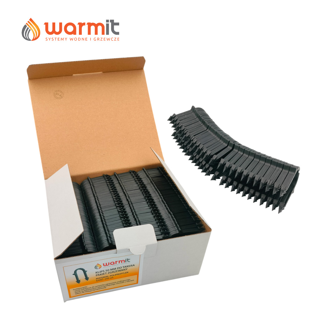 Klips do Tackera WARMIT zgrzewany 50 mm CZARNY